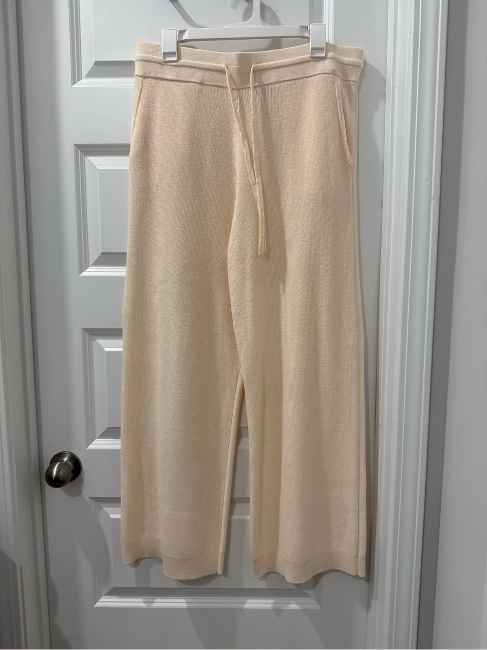 Vineyard Vines Cream Wide-Leg Knit Lounge Pants